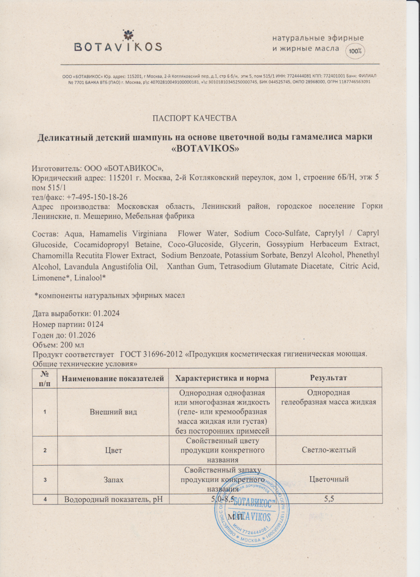 Паспорт №012024